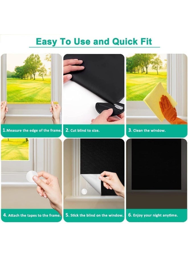 ChicAbode 100% Blackout Blind, Portable Blackout Blind with 30X Nano Tape,Stick on Blackout Blinds for Windows Fits Any Size Shape, Temporary Blackout Blinds for Bedroom Nursery Loft Travel RV Car - Image 5